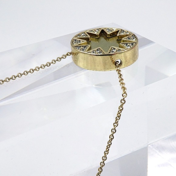 House of Harlow Rhinestone Starburst Necklace Gold Tone Celestial Coachella - Picture 11 of 11